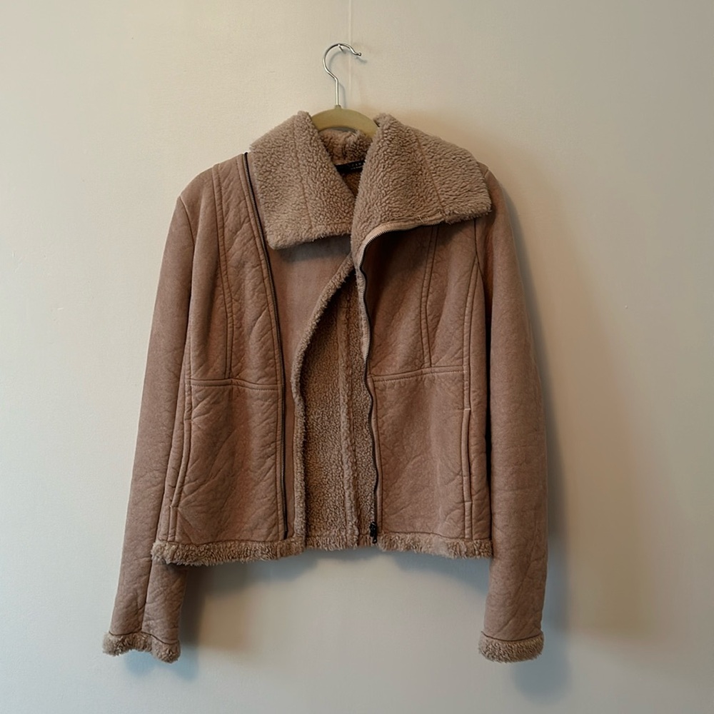 Vintage (2007) Zara beige fleecy jacket size L